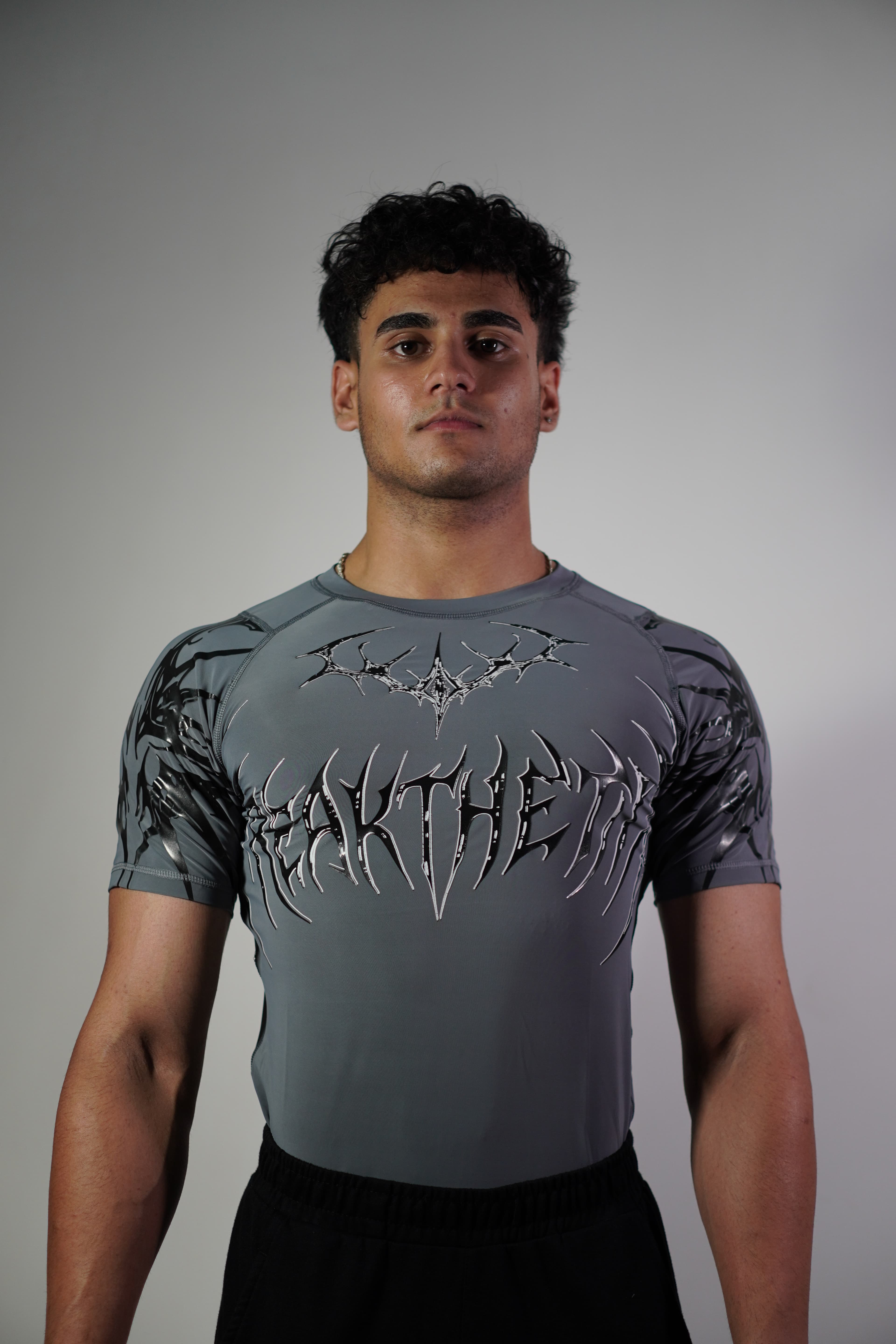 VENOM BLEED GREY COMPRESSION HALF SLEEVE