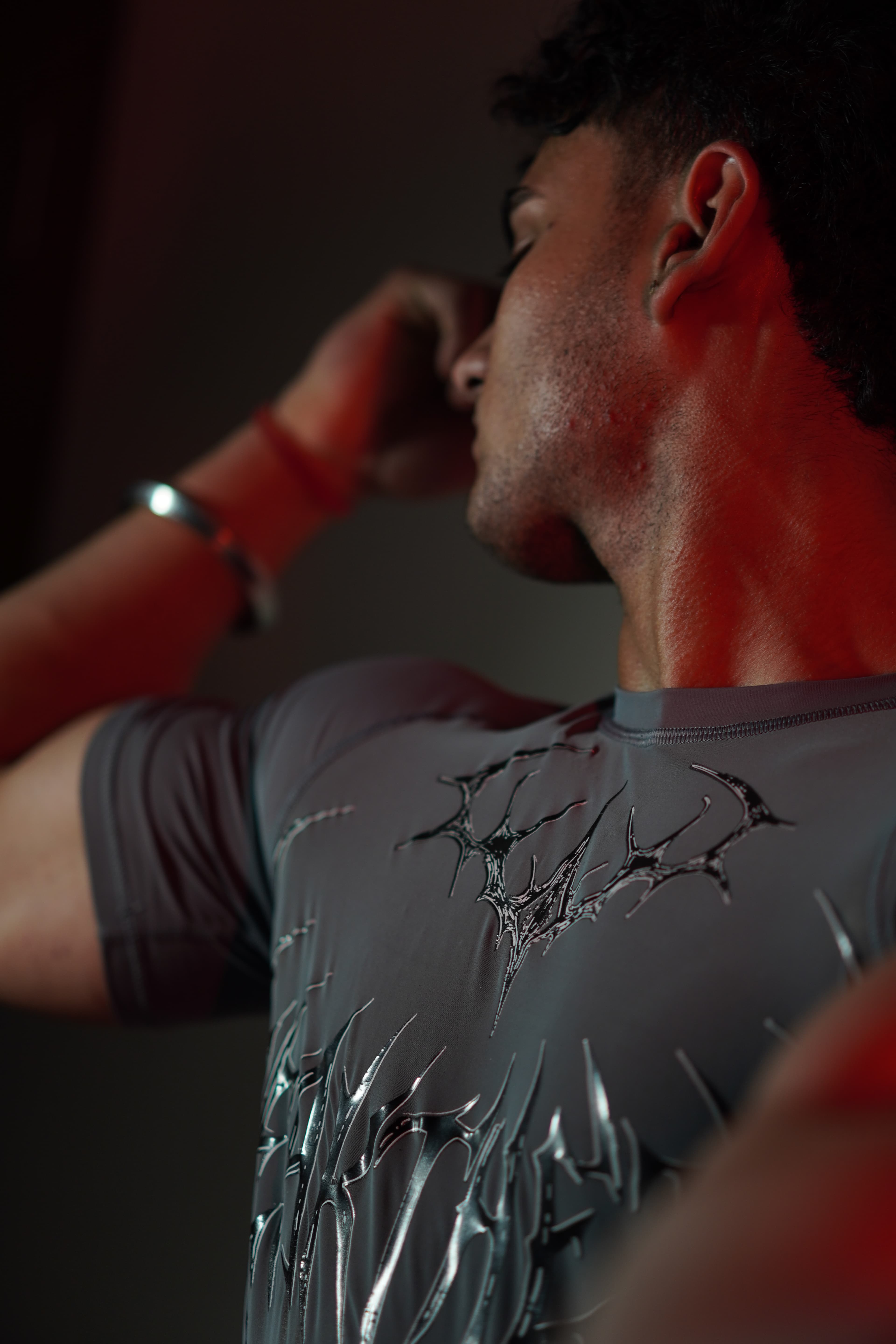 LAVA WEB GREY COMPRESSION HALF SLEEVE